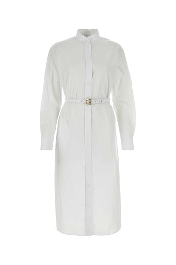 FENDI Elegant Poplin Mini Shirt Dress