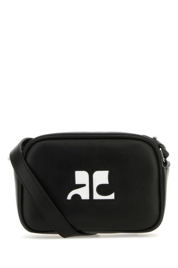 Courreges Woman Black Leather Reedition Shoulder Bag