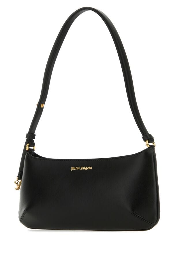 Palm Angels Woman Black Leather Giorgina Shoulder Bag