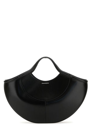 Alexander Mcqueen Woman Black Leather The Cove Shopping Bag