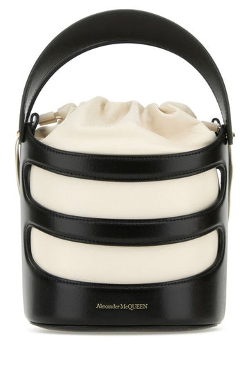 Alexander Mcqueen Woman Two-Tone Leather The Rise Bucket Bag