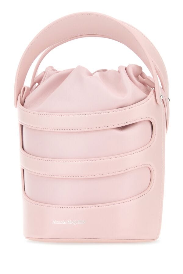 Alexander Mcqueen Woman Pastel Pink Leather The Rise Bucket Bag