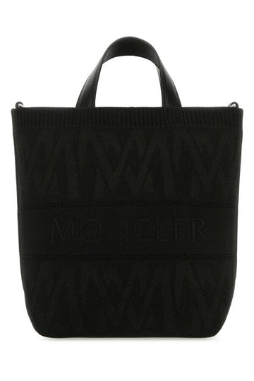 Moncler Woman Black Fabric Mini Knit Handbag