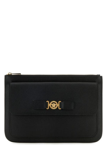 Versace Man Black Leather Large Medusa Biggie Clutch