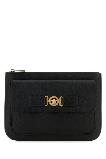 Versace Man Black Leather Medusa Biggie Clutch