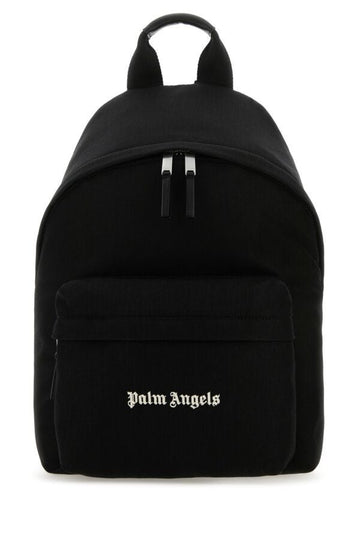 Palm Angels Man Black Canvas Cordura Backpack