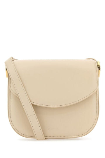 Jil Sander Woman Cream Leather Medium Coin Crossbody Bag