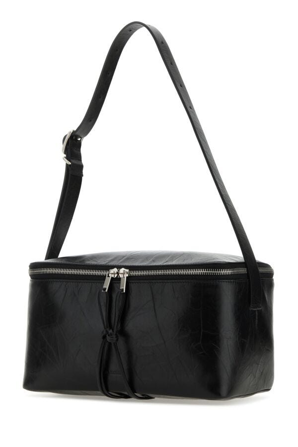 Jil Sander Man Black Leather Medium Shoulder Bag