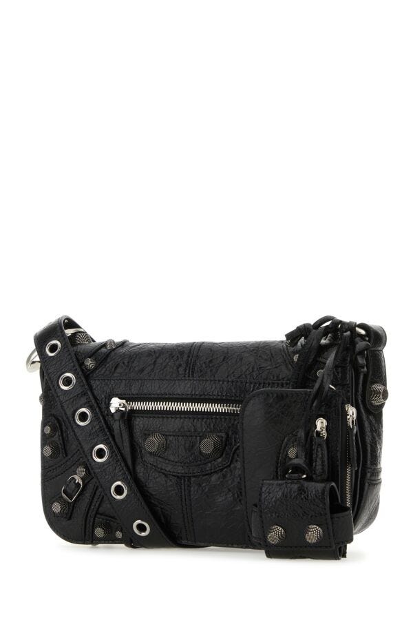 Balenciaga Man Black Nappa Leather Le Cagole Men Xs Shoulder Bag