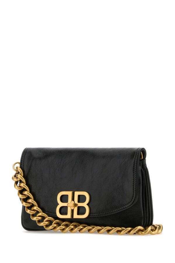Balenciaga Woman Black Leather Shoulder Bag