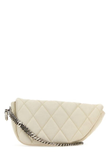 Burberry Woman White Leather Shield Lock Shoulder Bag
