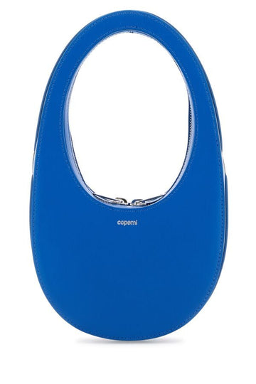 Coperni Woman Blue Leather Mini Swipe Handbag