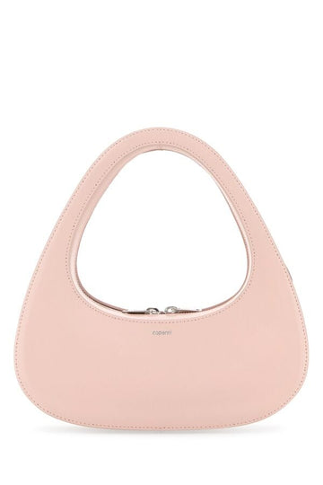 Coperni Woman Light Pink Leather Baguette Swipe Handbag
