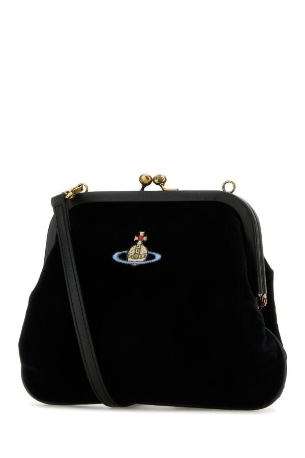 Vivienne Westwood Woman Black Velvet Vivienne Clutch