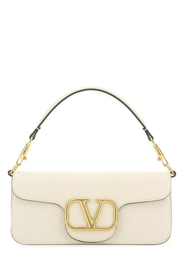 Valentino Garavani Woman Ivory Leather Locã² Handbag