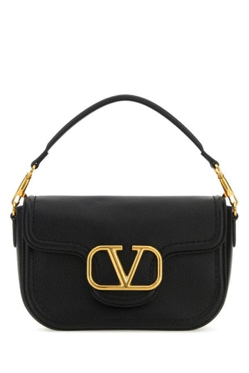 Valentino Garavani Woman Black Leather Alltime Shoulder Bag