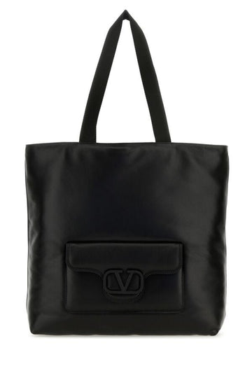 Valentino Garavani Man Black Nappa Leather Valentino Garavani Noir Shopping Bag