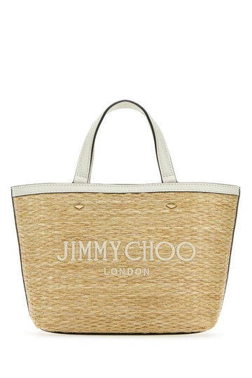 Jimmy Choo Woman Beige Raffia Mini Marli Handbag