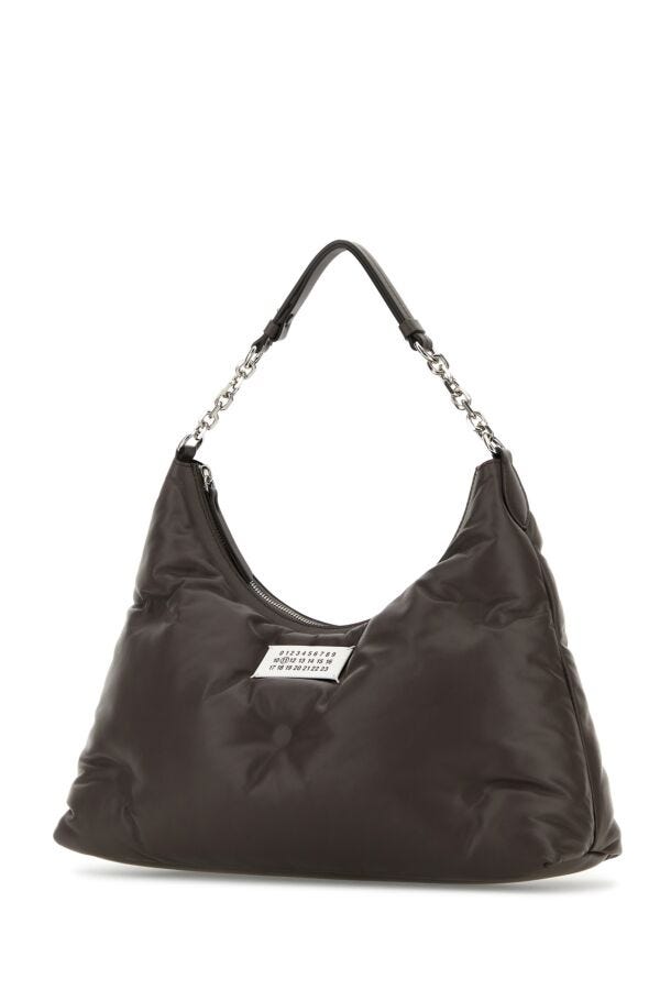 Maison Margiela Woman Brown Nappa Leather Medium Glam Slam Hobo Shoulder Bag