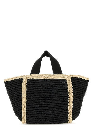 Marni Woman Black Raffia Shopping Bag