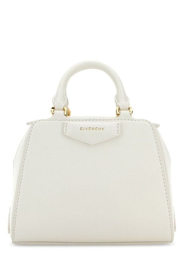 Givenchy Woman Ivory Leather Nano Antigona Cube Handbag
