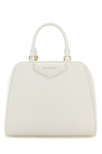 Givenchy Woman Ivory Leather Mini Antigona Cube Handbag