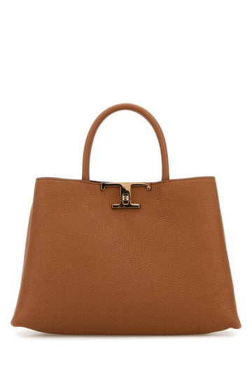 Tod's Woman Caramel Leather Mini T Timeless Handbag