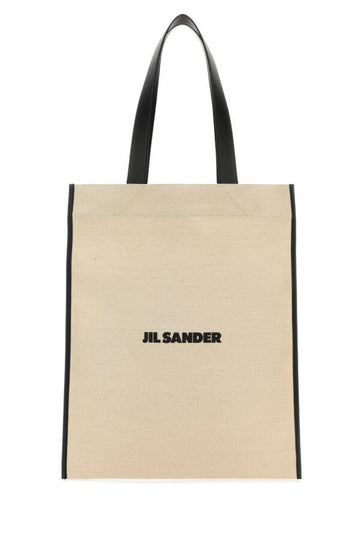 Jil Sander Woman Sand Canvas Shopping Bag