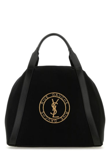 Saint Laurent Man Black Canvas Bowling River Gauche Shopping Bag