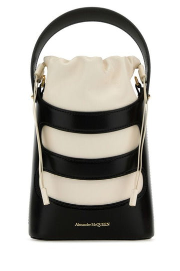 Alexander Mcqueen Woman Two-Tone Leather Mini The Rise Bucket Bag