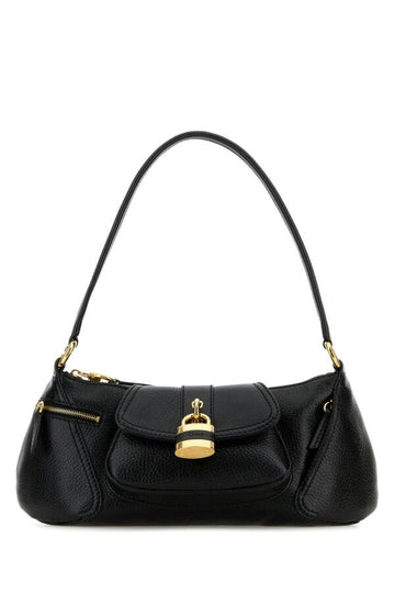 Chloe Woman Black Leather The 99 Shoulder Bag