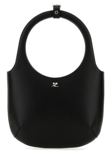 Courreges Woman Black Leather Holy Handbag