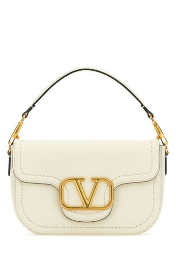 Valentino Garavani Woman Ivory Leather Alltime Shoulder Bag