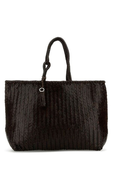 Lemaire Woman Brown Leather Xl Shopping Bag