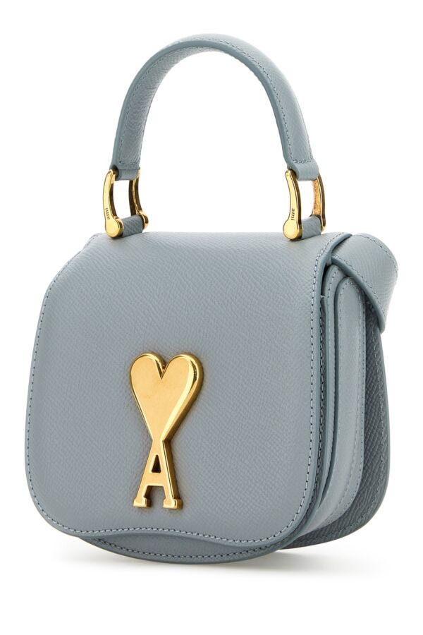 Ami Unisex Powder Blue Leather Handbag