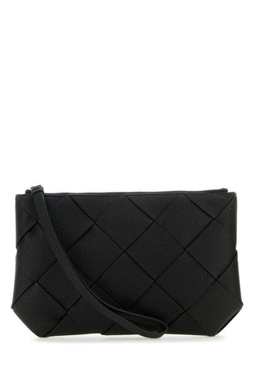 Bottega Veneta Man Black Leather Medium Diago Clutch