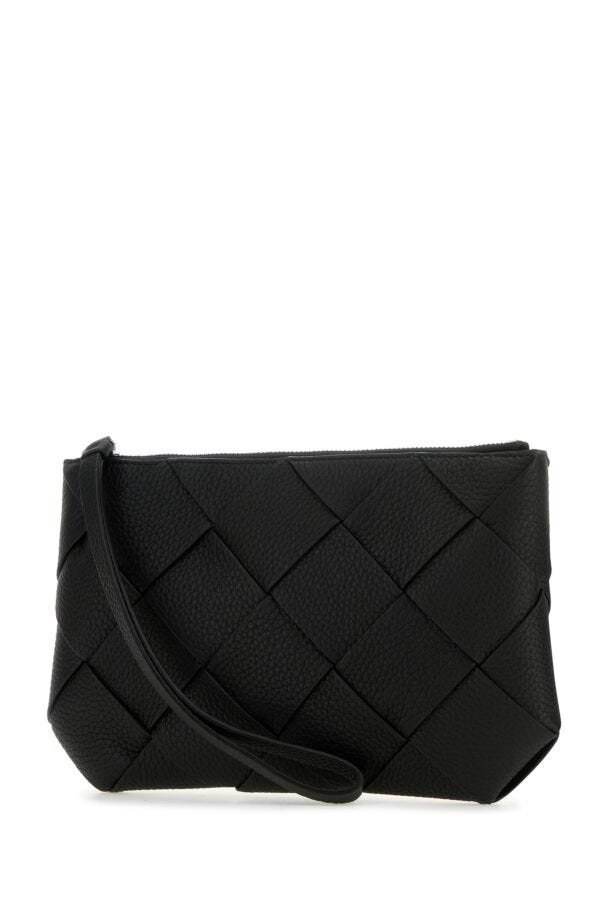 Bottega Veneta Man Black Leather Medium Diago Clutch