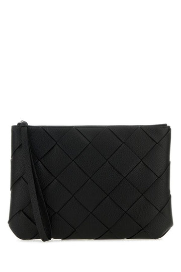 Bottega Veneta Man Black Leather Large Diago Clutch