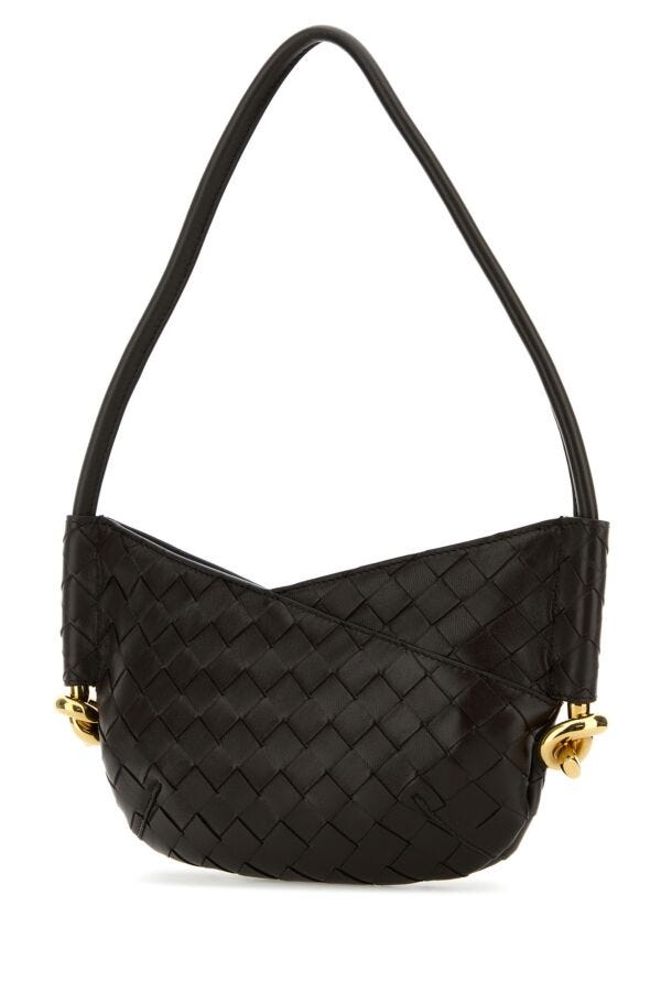 Bottega Veneta Woman Dark Brown Nappa Leather Mini Solstice Shoulder Bag