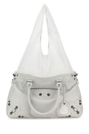 Balenciaga Woman White Leather Neo Cagole Xl Plus Shopping Bag