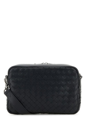 Bottega Veneta Man Graphite Leather Medium Camera Crossbody Bag