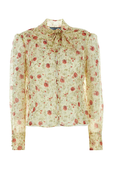 PRADA Floral Printed Chiffon Shirt for Women