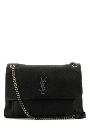 Saint Laurent Woman Black Leather Large Niki Bag