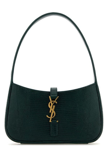 Saint Laurent Woman Bottle Green Leather Mini Le 5 à 7 Handbag