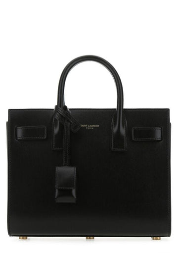 Saint Laurent Woman Black Leather Nano Sac De Jour Handbag