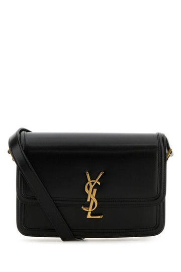 Saint Laurent Woman Black Leather Medium Solferino Crossbody Bag