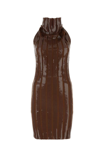 FENDI Chic Wool and Sequins Mini Dress