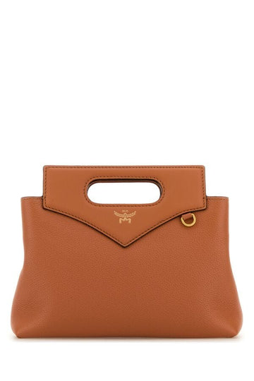Mcm Woman Caramel Leather Mini Soft Diamond Handbag