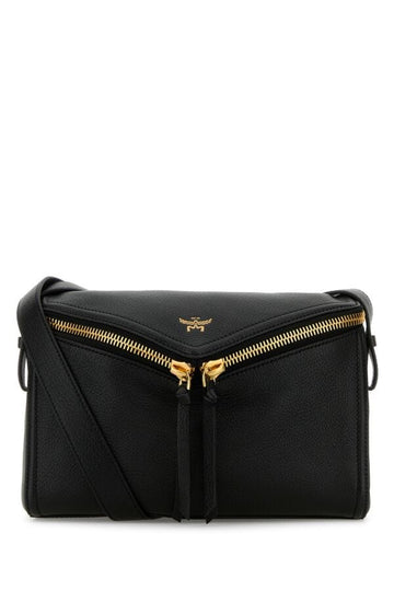 Mcm Woman Black Leather Small Diamant 3D Crossbody Bag