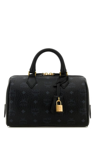 Mcm Woman Printed Canvas Small Ella Boston Handbag